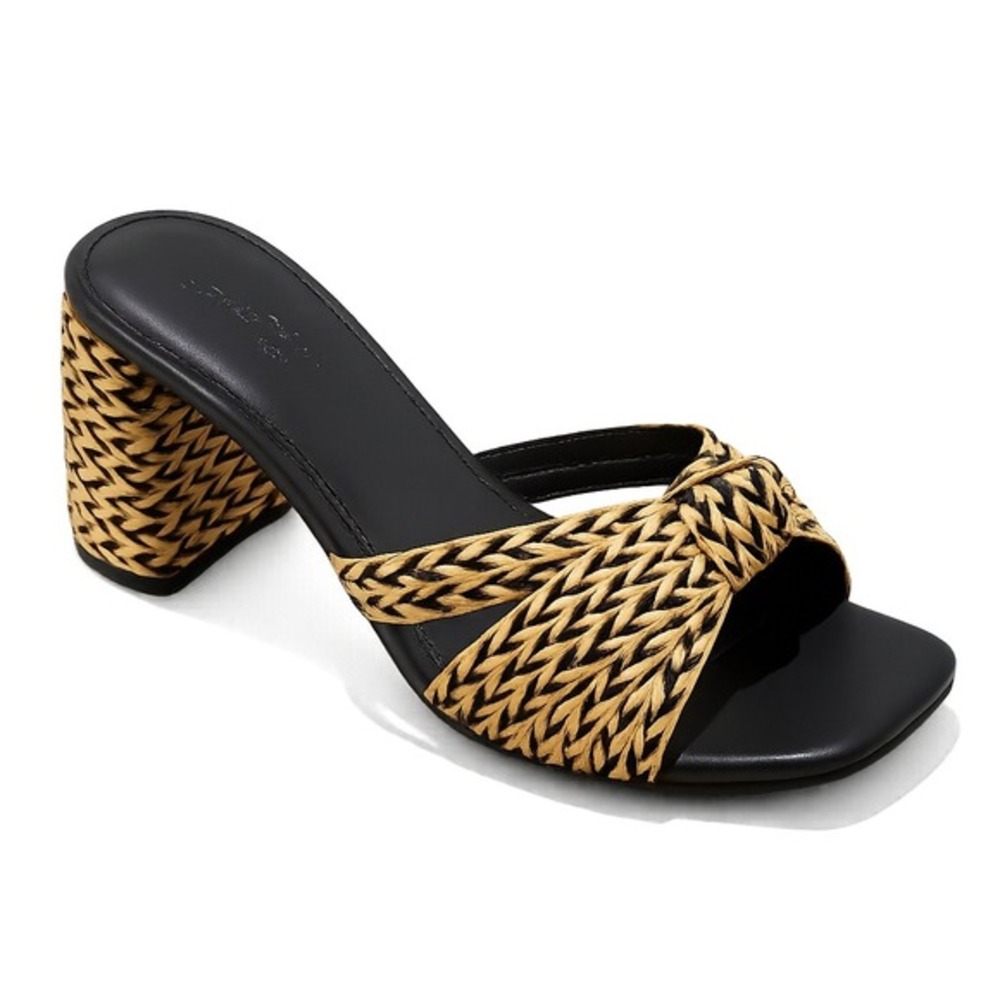 Women's Raffia Sandal Heels by Universal Thread Black Size 9 New With Tags